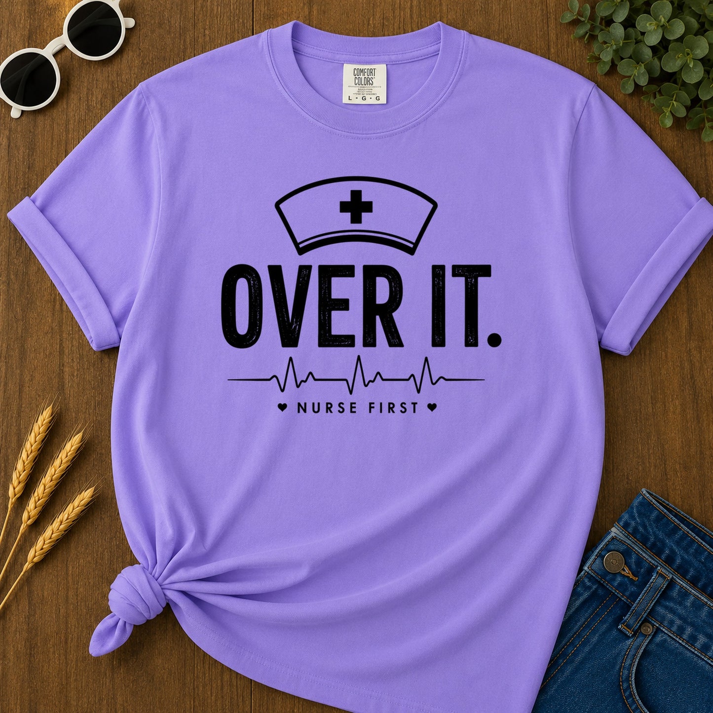 Nurse First T-Shirt - Violet Mockup