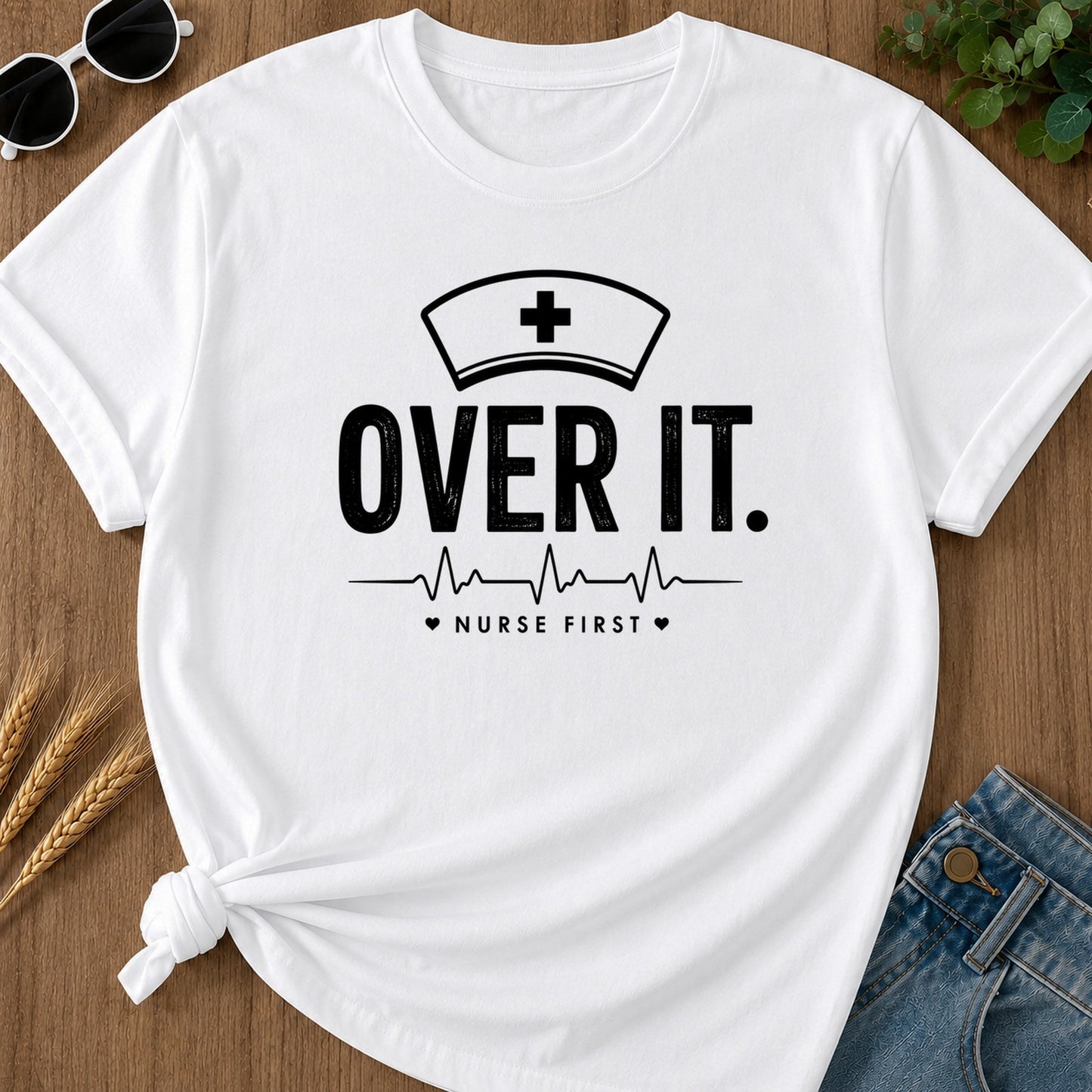 Nurse First T-Shirt - White Mockup