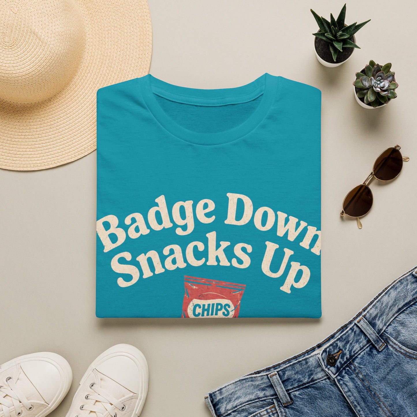Badge Down Snacks Up T-shirt