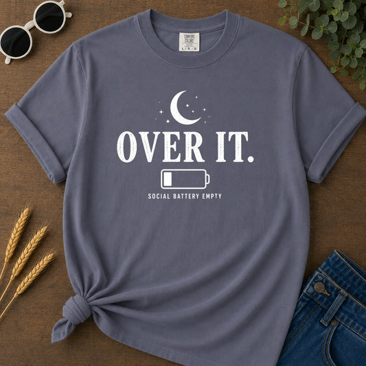 Social Battery Empty T-Shirt - Navy Mockup