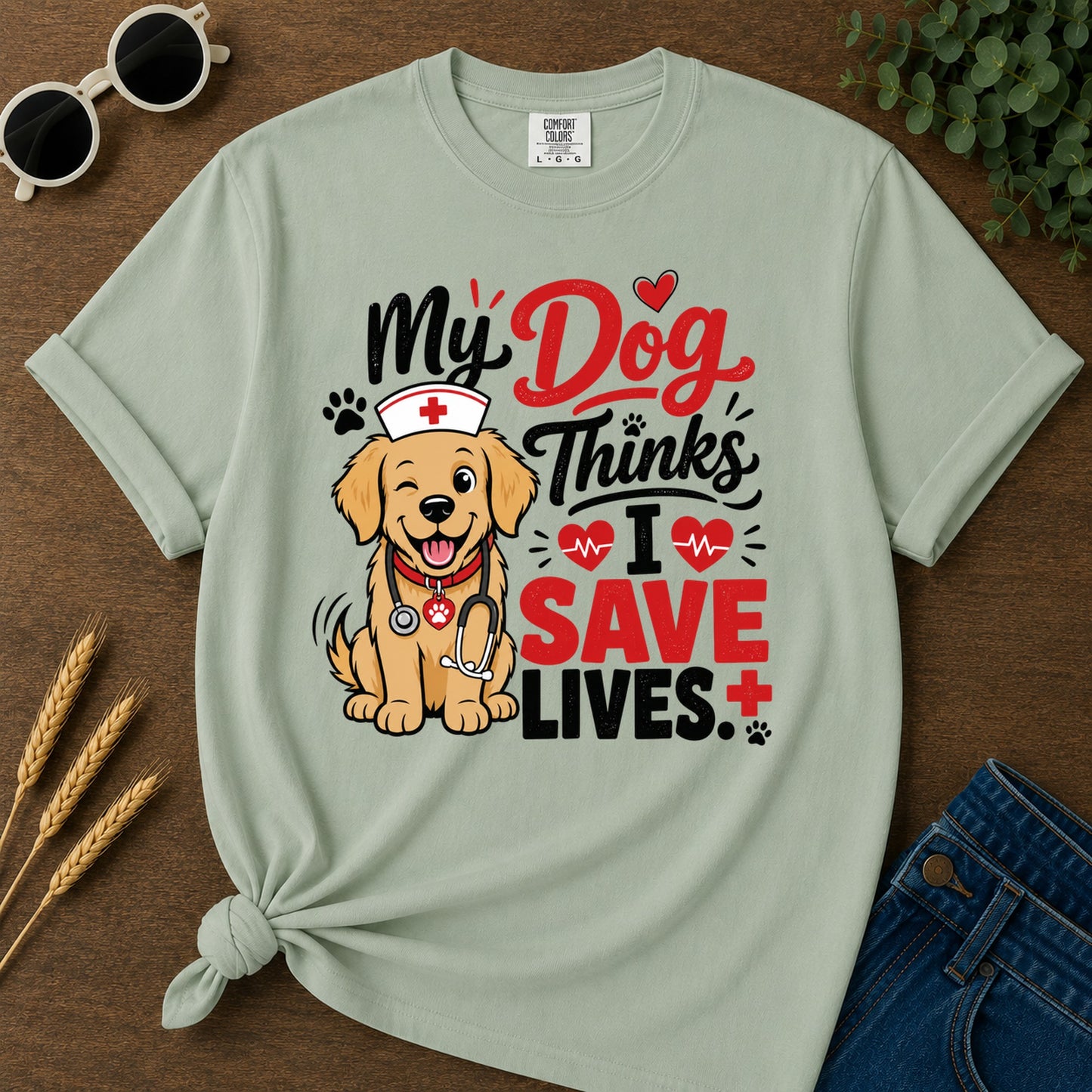 Dog Save Lives T-Shirt - Bay Mockup