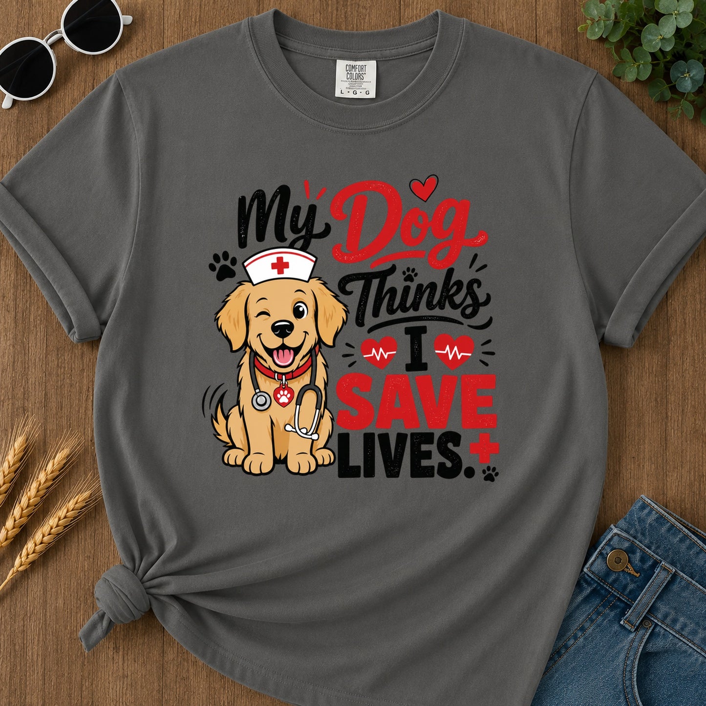 Dog Save Lives T-Shirt - Pepper Mockup