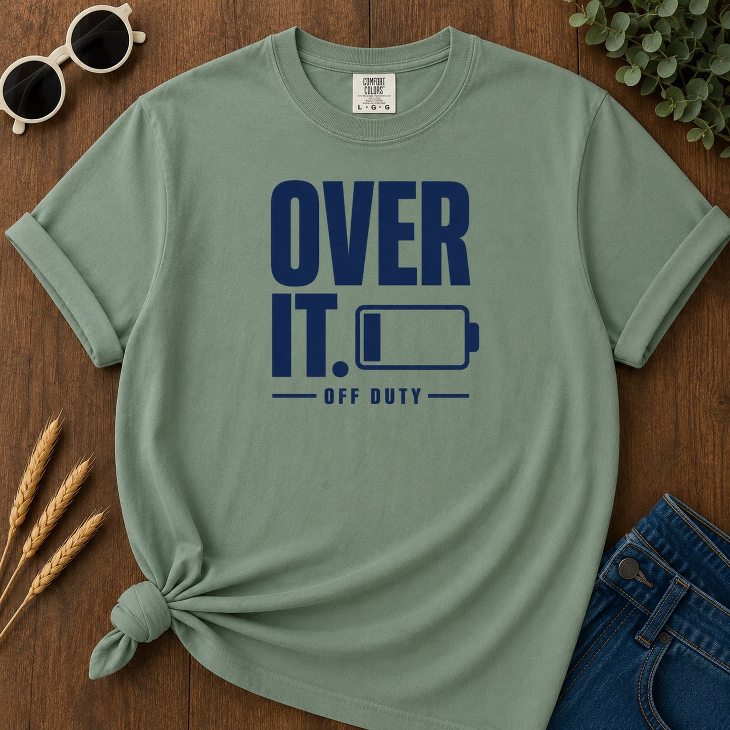 Over It 103 T-Shirt - Light Green Mockup