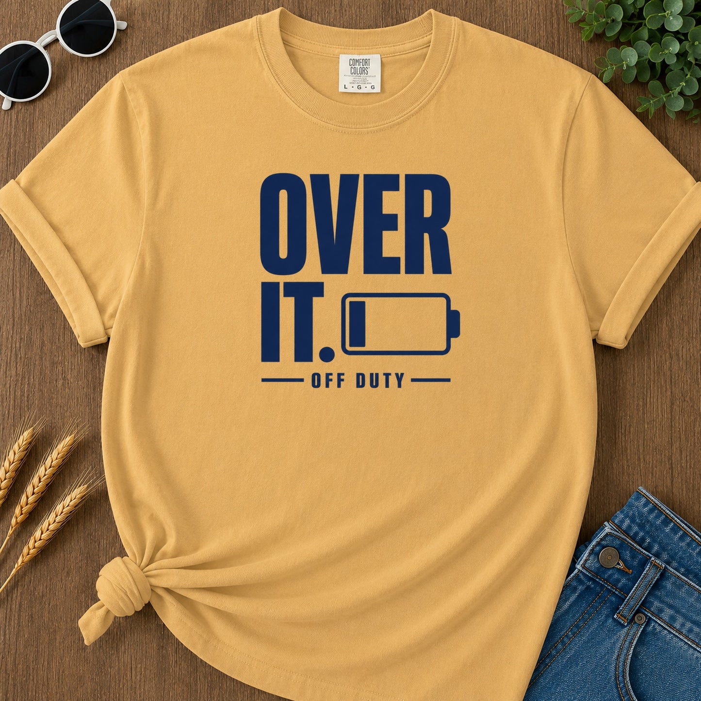 Over It 103 T-Shirt - Mustard Mockup