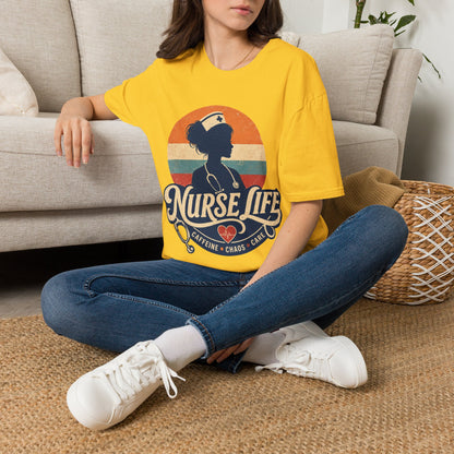 Nurse Life Caffeine Chaos Care T-shirt