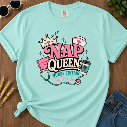 Nap Queen T-Shirt - Chalky Mint Mockup