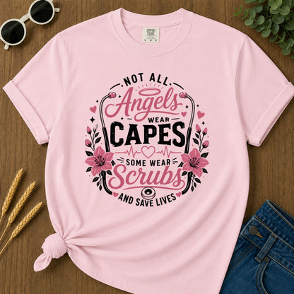 Angels Wear Capes T-Shirt - Blossom Mockup