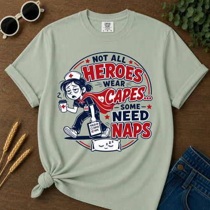 Heroes Need Naps T-Shirt - Bay Mockup