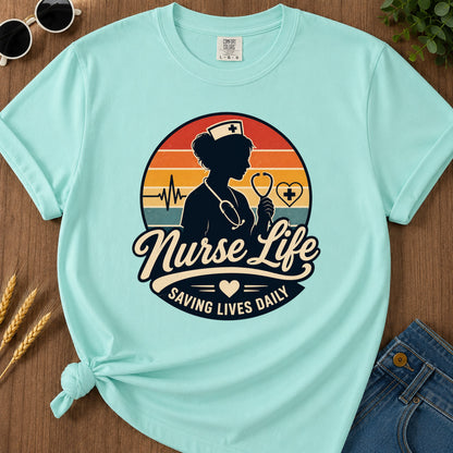 Nurse Life Saving T-Shirt - Chalky Mint Mockup