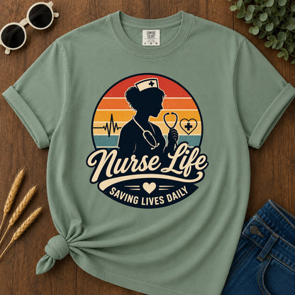Nurse Life Saving T-Shirt - Light Green Mockup