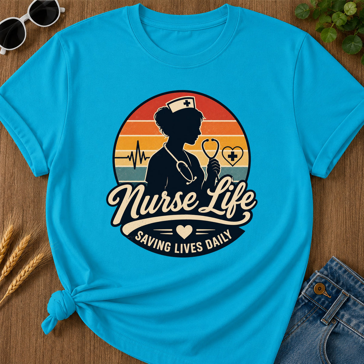 Nurse Life Saving T-Shirt - Sapphire Mockup