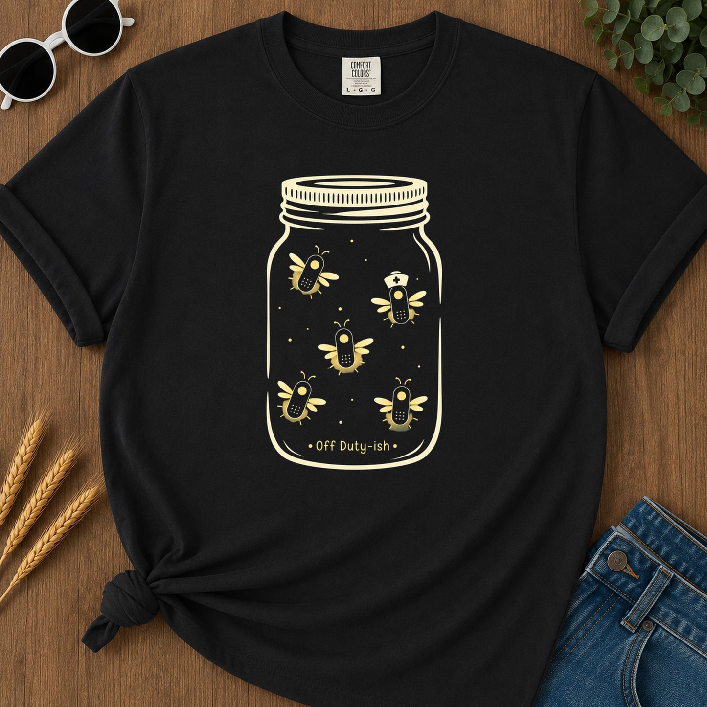 Off Duty Ish T-Shirt - Black Mockup