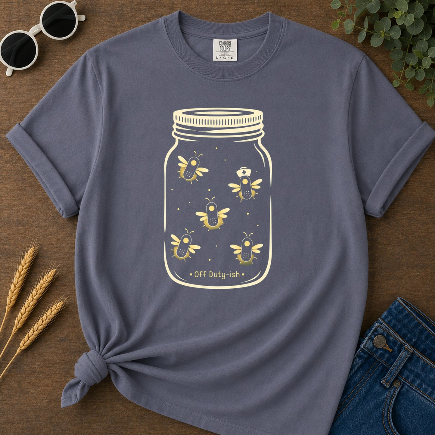 Off Duty Ish T-Shirt - Navy Mockup