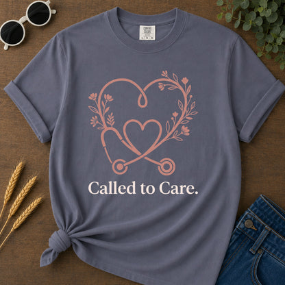Called Care T-Shirt - Navy Mockup