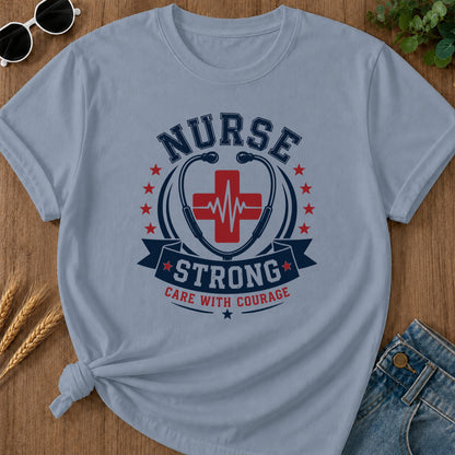 Care Courage T-Shirt - Blue Jean Mockup