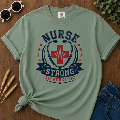 Care Courage T-Shirt - Light Green Mockup