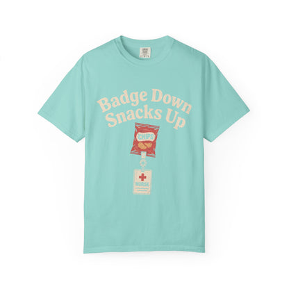 Badge Down Snacks Up