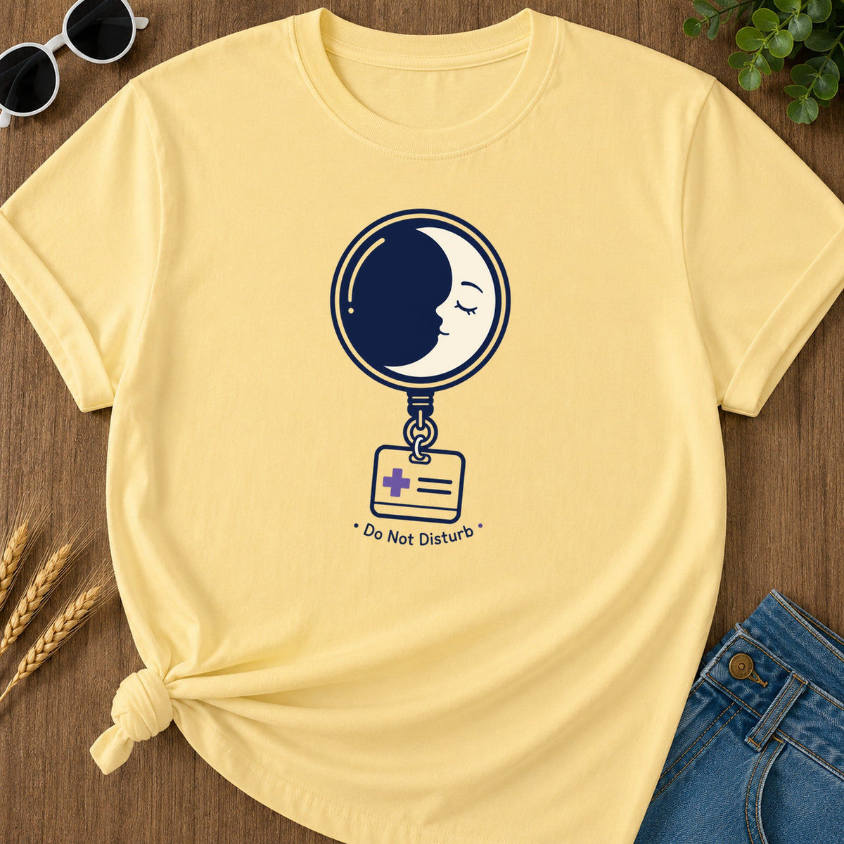 Do Not Disturb Moon T-Shirt - Butter Mockup
