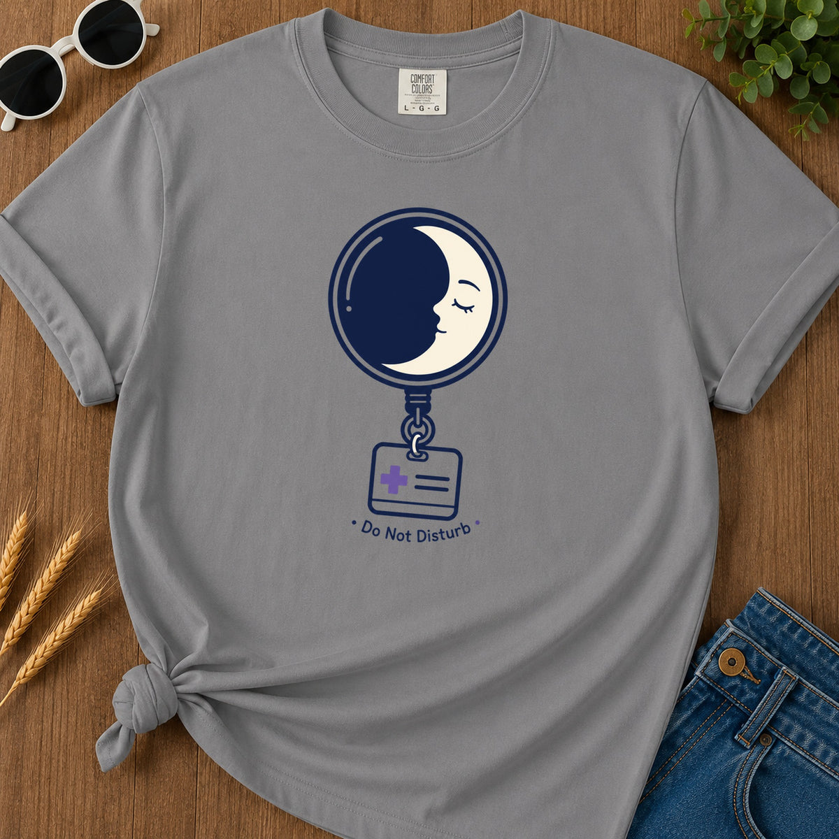 Do Not Disturb Moon T-Shirt - Grey Mockup