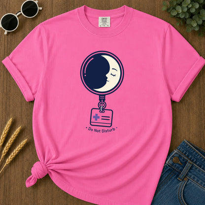 Do Not Disturb Moon T-Shirt - Neon Pink Mockup