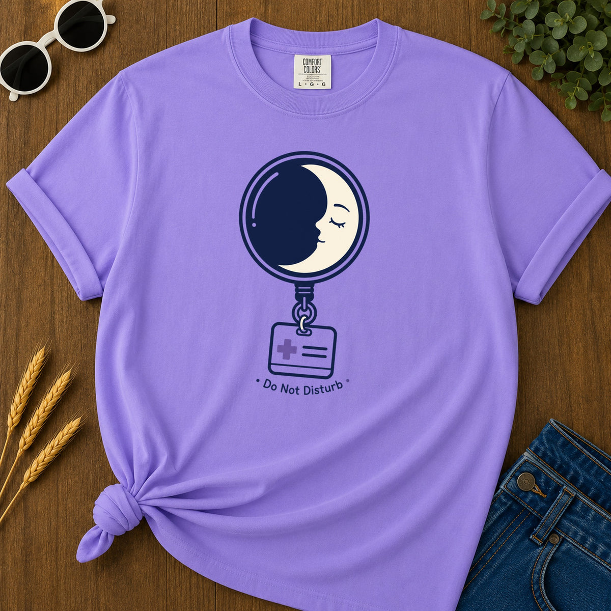 Do Not Disturb Moon T-Shirt - Violet Mockup