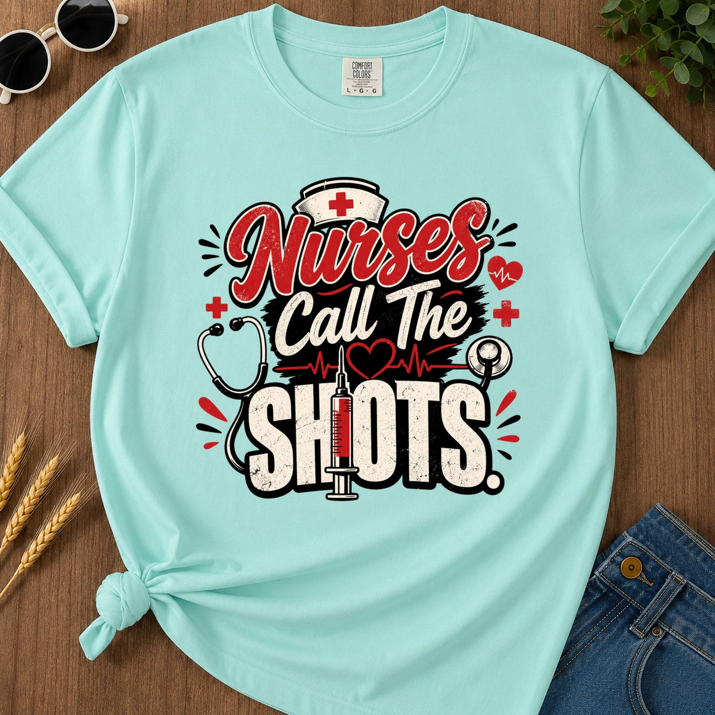 Call The Shots T-Shirt - Chalky Mint Mockup