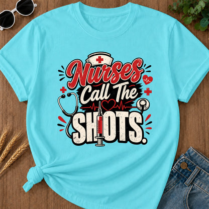 Call The Shots T-Shirt - Lagoon Blue Mockup