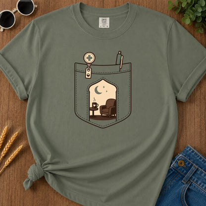 Pocket Rest T-Shirt - Moss Mockup