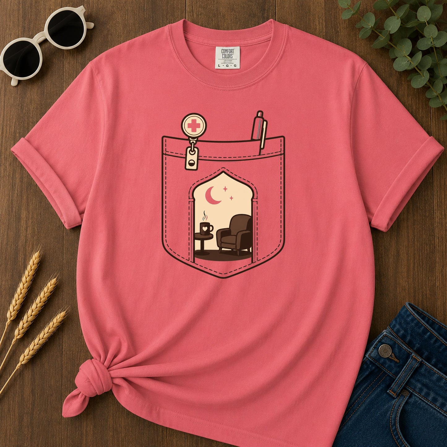 Pocket Rest T-Shirt - Watermelon Mockup