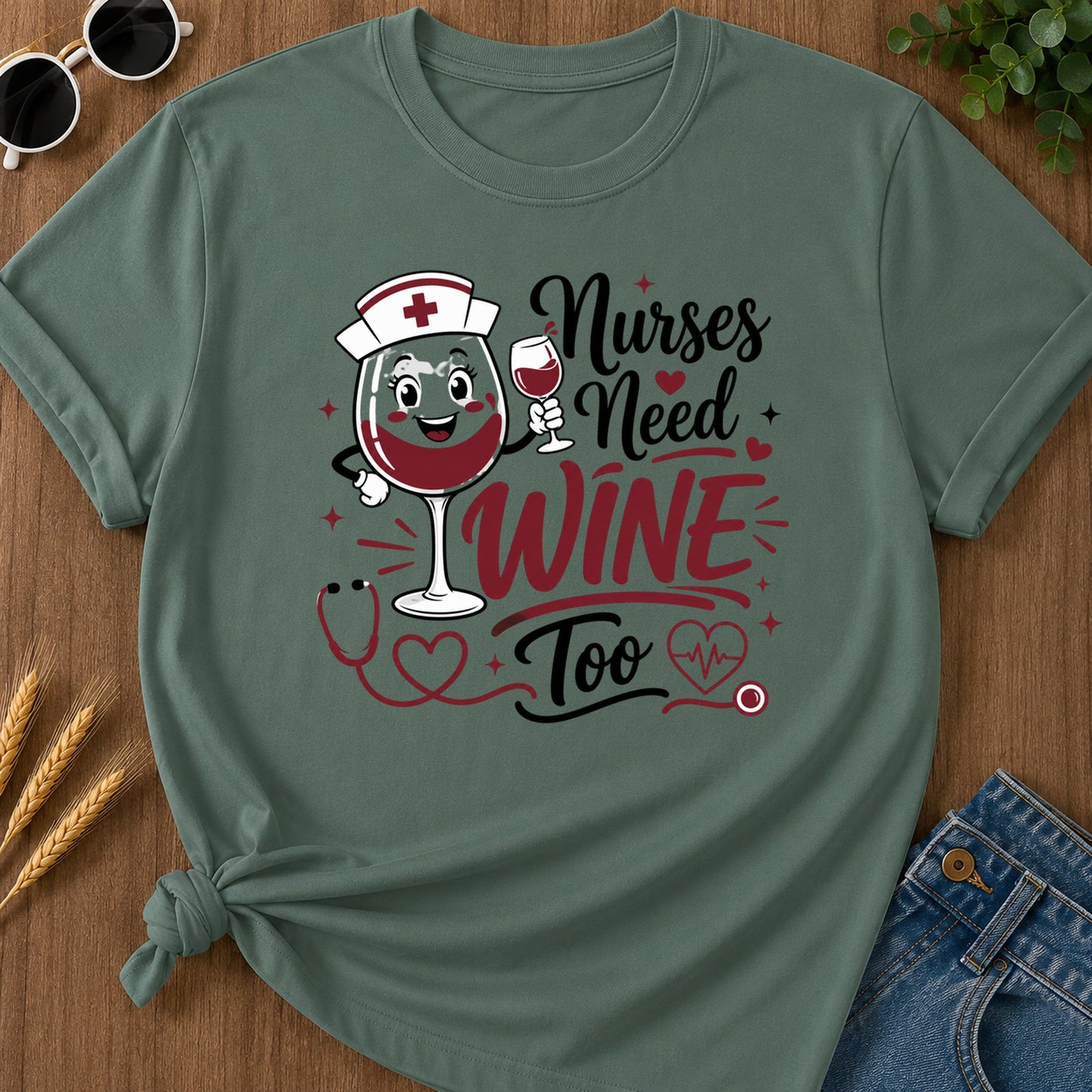 Need Wine T-Shirt - Blue Spruce Mockup