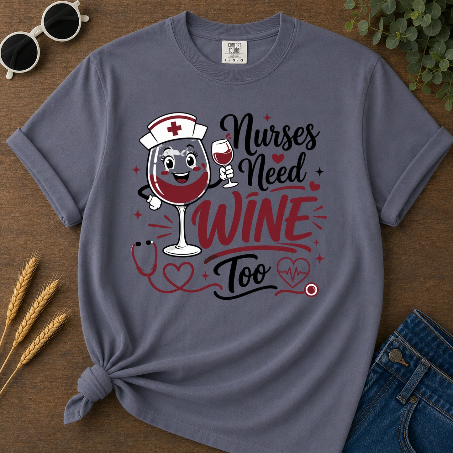 Need Wine T-Shirt - Navy Mockup