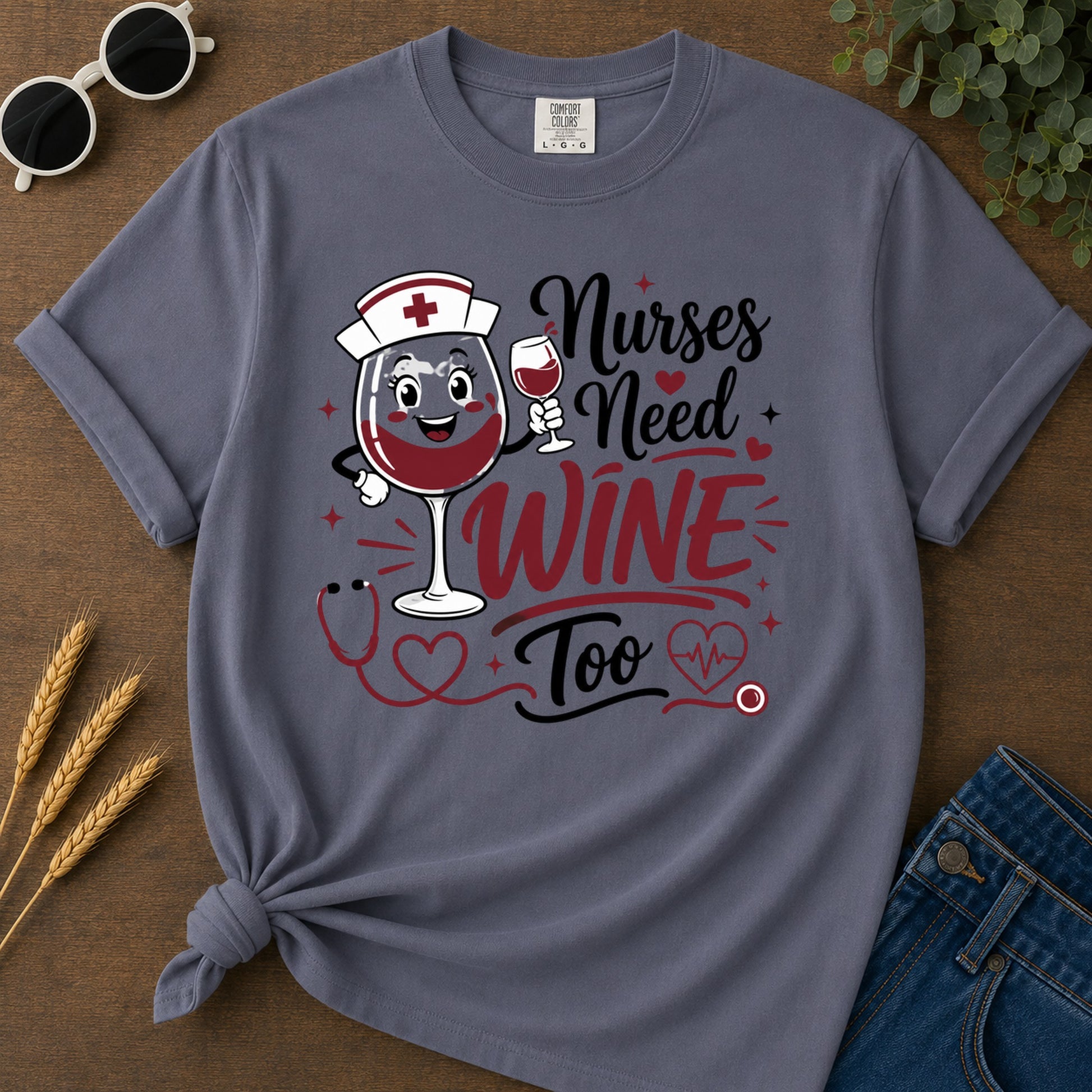 Need Wine T-Shirt - Navy Mockup