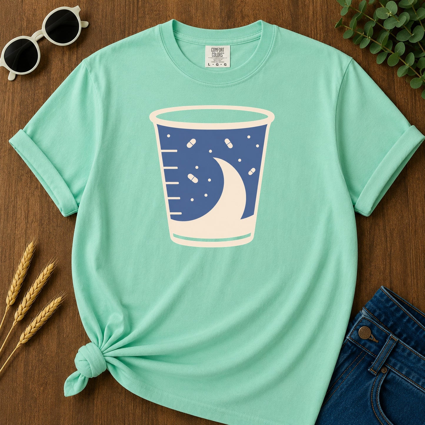 Pill Cup T-Shirt - Island Reef Mockup
