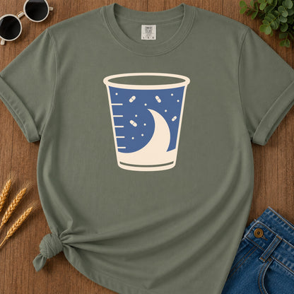 Pill Cup T-Shirt - Moss Mockup