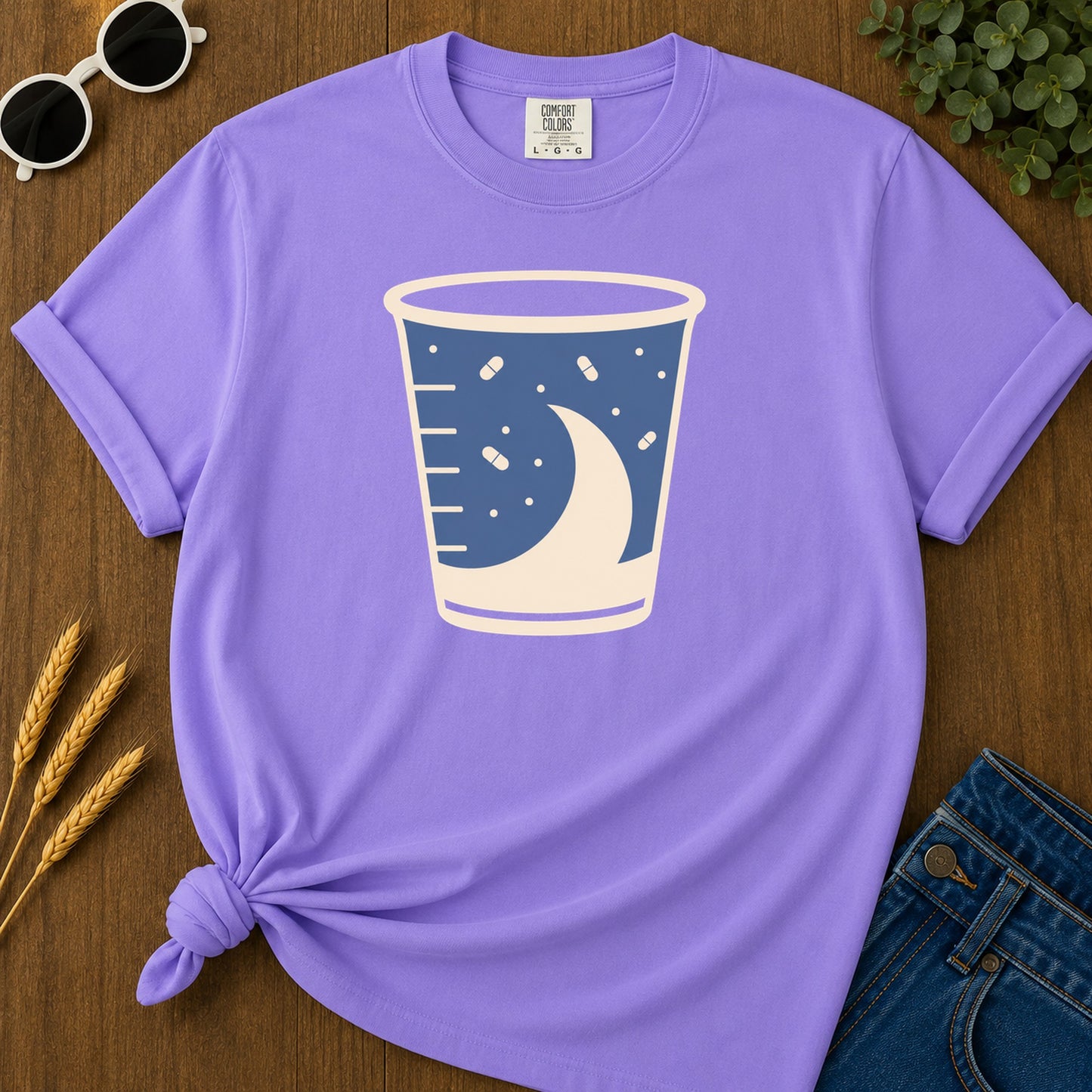Pill Cup T-Shirt - Violet Mockup