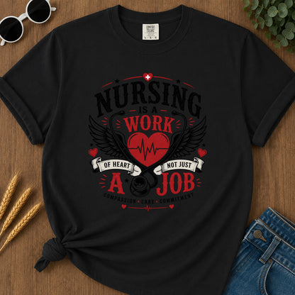 Nursing Work T-Shirt - Black Mockup