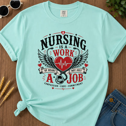 Nursing Work T-Shirt - Chalky Mint Mockup