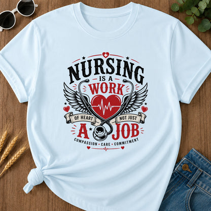 Nursing Work T-Shirt - Chambray Mockup