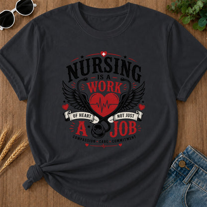 Nursing Work T-Shirt - Graphite Mockup