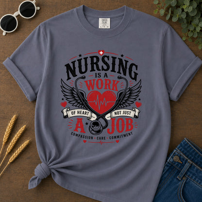 Nursing Work T-Shirt - Navy Mockup
