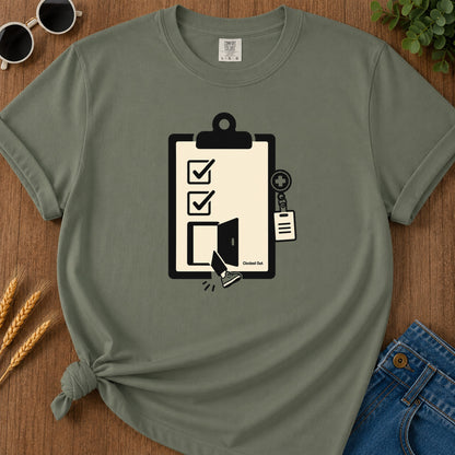 Clocked Out T-Shirt - Moss Mockup