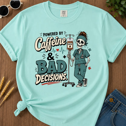 Powered Caffeine T-Shirt - Chalky Mint Mockup