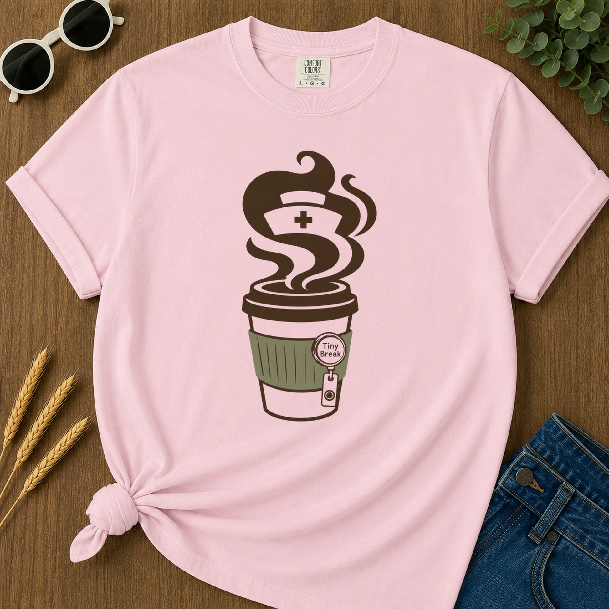 Tiny Break T-Shirt - Blossom Mockup