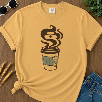 Tiny Break T-Shirt - Mustard Mockup