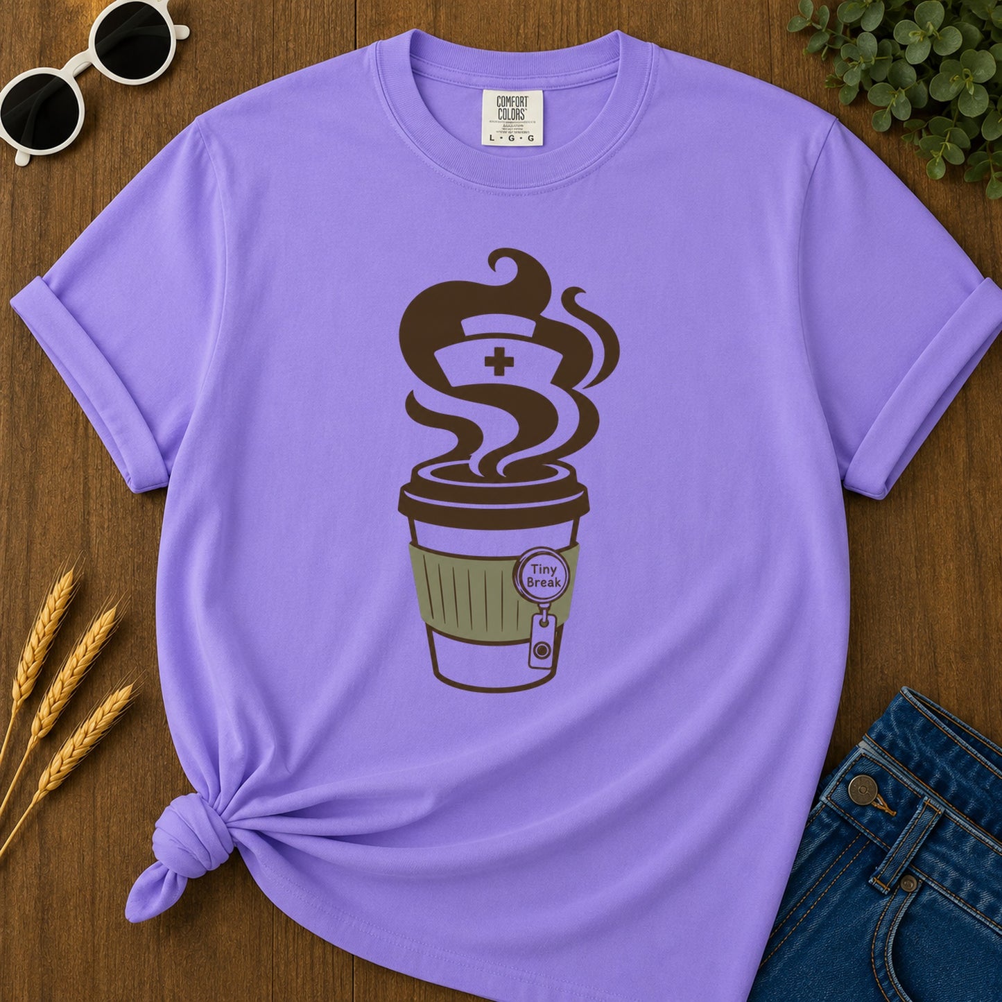 Tiny Break T-Shirt - Violet Mockup