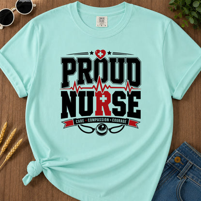 Proud Nurse T-Shirt - Chalky Mint Mockup