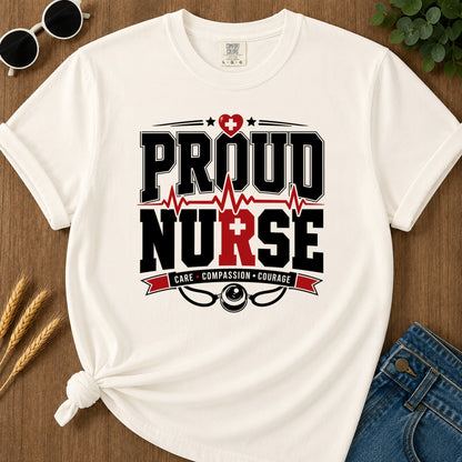 Proud Nurse T-Shirt - Ivory Mockup