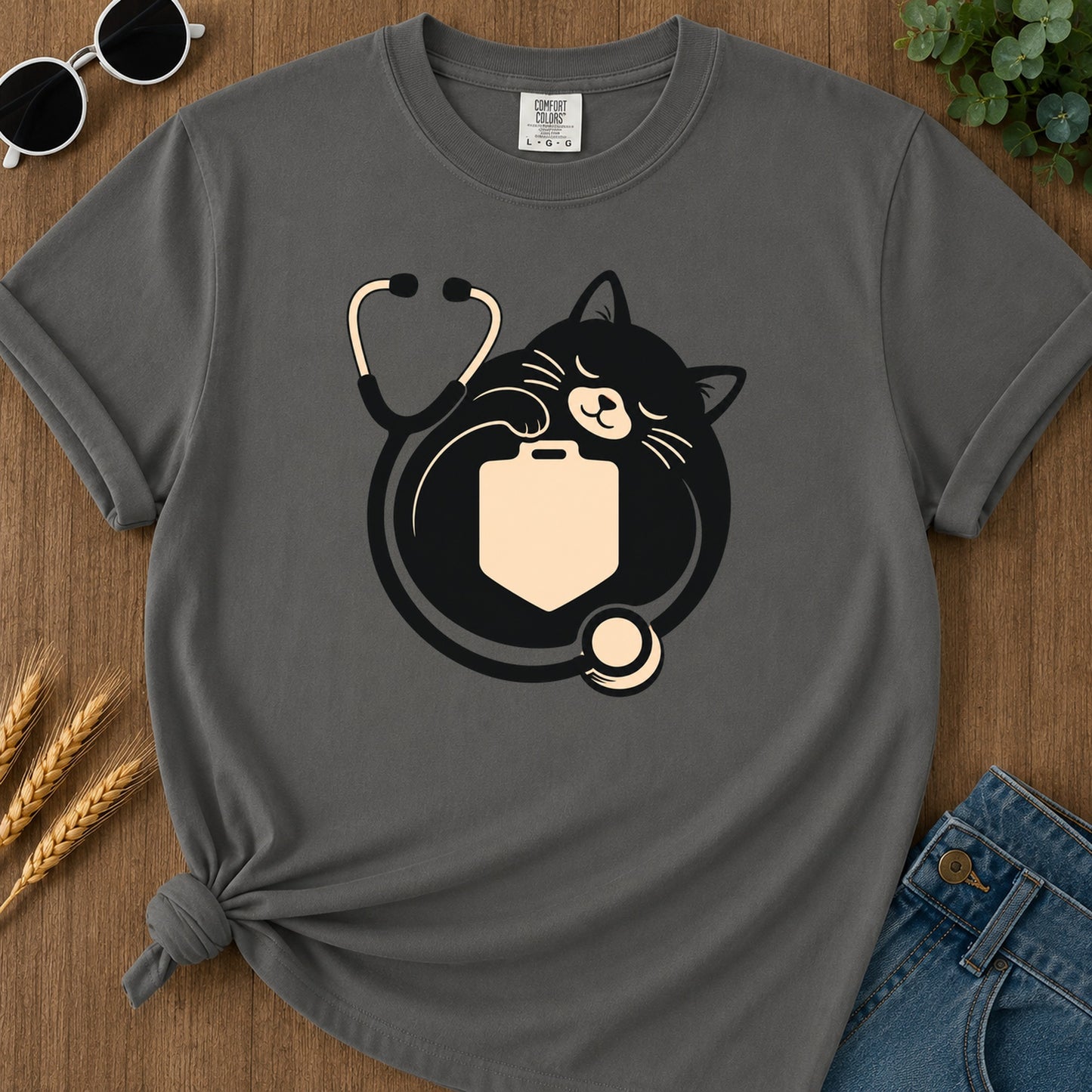 Cat Nurse T-Shirt - Pepper Mockup