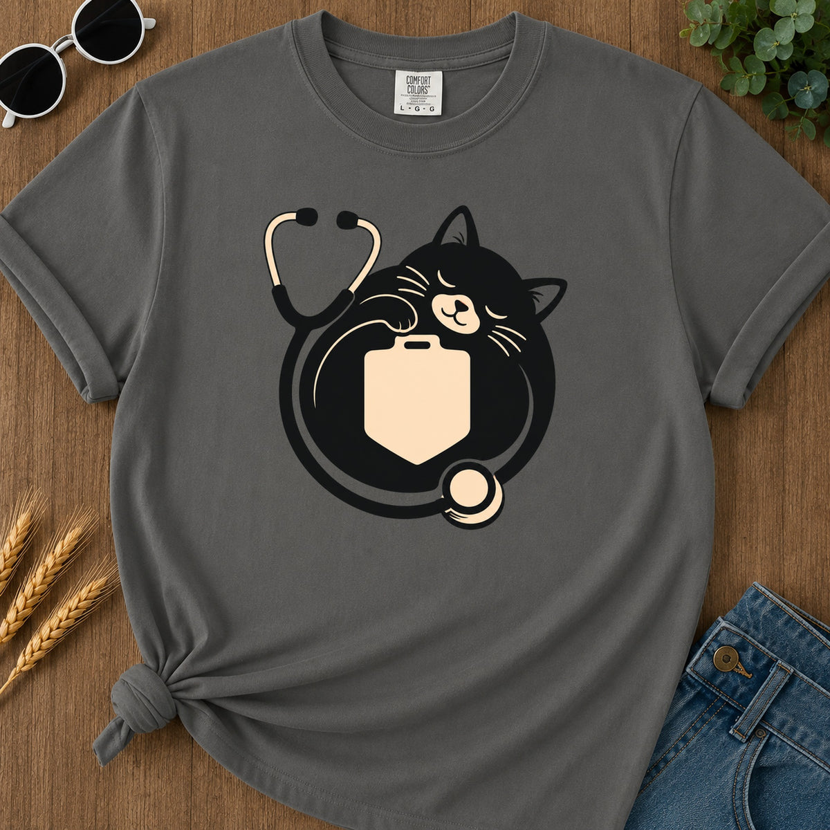 Cat Nurse T-Shirt - Pepper Mockup