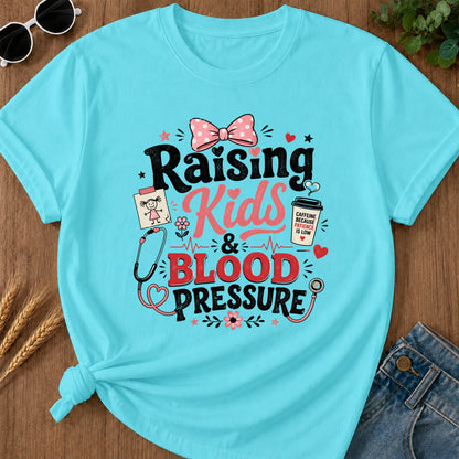 Raising Kids T-Shirt - Lagoon Blue Mockup